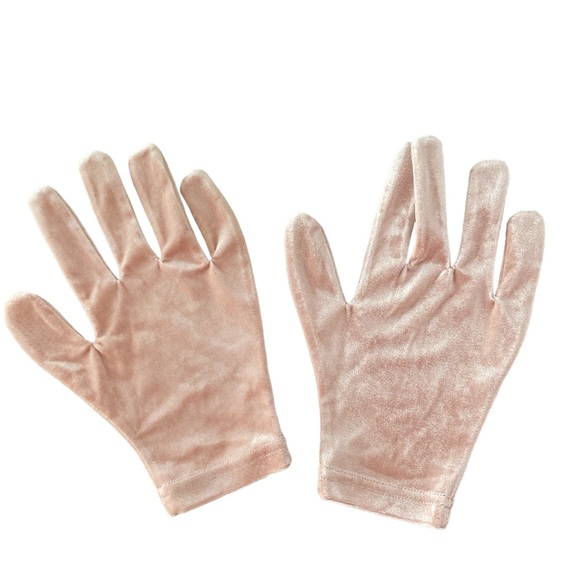 Long Sleeve Velvet High Slit Gown with Gloves - Picture 4 of 4